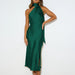 Color-Summer Women Satin Design Split Dress Sexy Backless French Evening Dress-Fancey Boutique