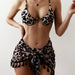 Color-Black Leopard Print-Swimwear Leopard Print Bikini Sexy Bikini Women Three-Piece Split Swimsuit-Fancey Boutique