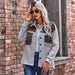 Color-Gray-Autumn Winter Top Women Women Clothing Stitching Baggy Coat Shacket-Fancey Boutique