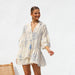 Color-Apricot-Simple Comfortable Bell Sleeve Ethnic Loose Shirt Short Dress-Fancey Boutique