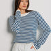 Striped Sweater Autumn Trendy Thread Contrast Color round Neck Knitted Striped Sweater-Fancey Boutique