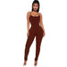 Color-Brown-Women Clothing Summer Thread Sling Hip Lifting Beauty Back One Piece Trousers-Fancey Boutique