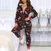 Color-Santa Claus on Black Background-Autumn Winter Christmas Plaid Pajamas Home Wear Hooded Casual Pajamas-Fancey Boutique