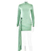 Spring Arrival Dress Sexy Round Neck Long Sleeve Slim Fit Hip Wrapped Short Dress Women-Green-Fancey Boutique