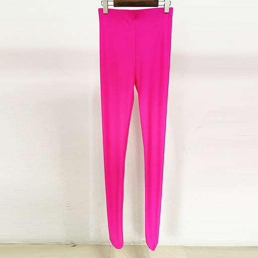 Star Rose Pink Series Stretch Slim Fit Stockings Leggings Fluorescent Powder-Fancey Boutique