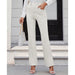 Color-White-Women Clothing Solid Color Pocket Work Pant-Fancey Boutique