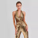 Summer High End Elegant Sequined Light Luxury Halter Jumpsuit Cocktail Host Annual Meeting Performance Dress for Women-Fancey Boutique