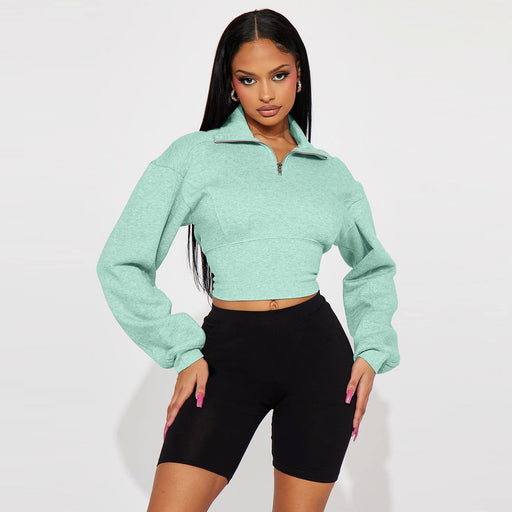 Color-Light Green-Autumn Winter Women Clothing Solid Color Casual Long Sleeves Sweater-Fancey Boutique