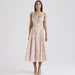 Fashionable Printed Halter Lace Dress Spring Slim Strap Dress-Pink-Fancey Boutique
