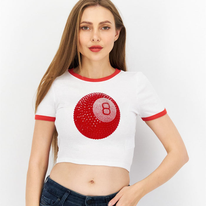 Color-Street Internet Celebrity Hipster Magic Cropped Short Slim Fit Short Sleeved T shirt Women Clothing Summer-Fancey Boutique
