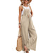 Color-Khaki-Women Clothing Popular Solid Color Casual Suspender Trousers-Fancey Boutique