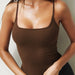 Summer Knitted Sexy Sling Base Ride Slim Fit Short Vest Top Women Clothing-Brown-Fancey Boutique