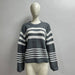 Striped Contrast Color Knitwear Casual All Matching Tops Pullover Women-Gray-Fancey Boutique