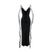 Women Summer Sexy Dress V Neck Backless Slim Fit Shoulder Strap Fishtail Evening Dress-Black-Fancey Boutique