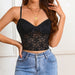 Color-Sexy Lace See through Sexy Slim Fit Street Sexy All Matching Outer Wear Camisole-Fancey Boutique