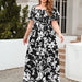 Color-Black-Plus Size Women Clothing Printed Casual Holiday Dress Bohemian French Elegant Mid Length Dress-Fancey Boutique