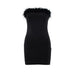 Sexy Women Clothing Ur Autumn Winter Tube Top Tassel Dress-Black-Fancey Boutique