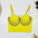 Source Colorful Crystals Beaded Tube Top Outer Wear Sexy Nightclub Body Shaping Top-Yellow-Fancey Boutique