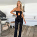 Color-Black-Autumn Sexy Cutout Slim Fit Halter Spaghetti Straps Jumpsuit Women Clothing-Fancey Boutique