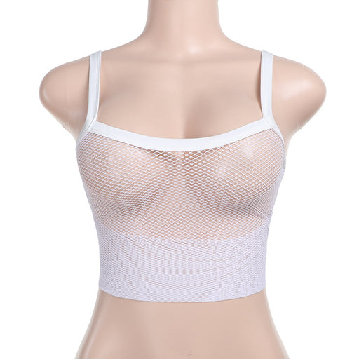 Summer Sexy Vest See through Mesh Vest Top for Women-White-Fancey Boutique