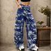 Retro Denim Overalls Street Multi Pocket Camouflage Trousers Straight Mop Wide Leg Jeans Women-Blue Camouflage-Fancey Boutique