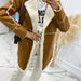 Color-camel-Autumn Winter Solid Color Thickened Lambswool Splicing Coat-Fancey Boutique