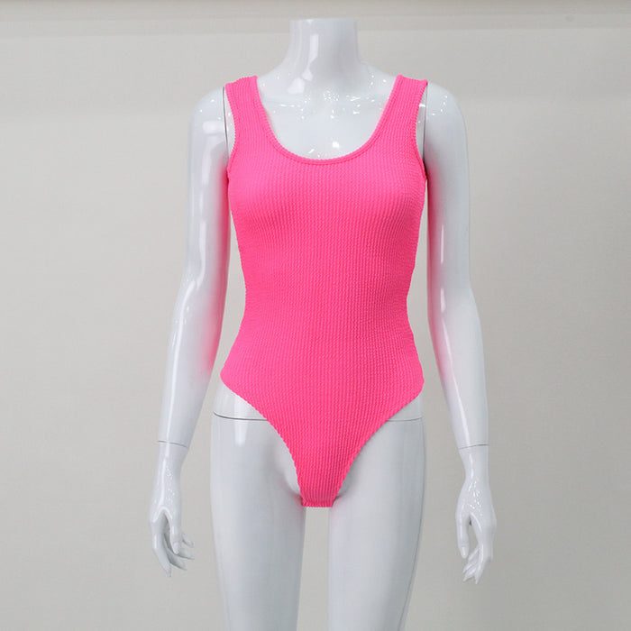 Color-Rose Pink-Women Sexy Backless Fluorescent Color Suspenders Vest Tight Top Sexy Jumpsuit Women-Fancey Boutique