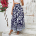 Casual Bohemian Vacation Positioning Floral High Waist Skirt-Fancey Boutique