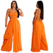 Color-Orange-Women Clothing Spring Summer Solid Color Sexy Loose Backless Jumpsuit-Fancey Boutique