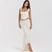 Color-Ivory-Sexy Two Piece Irregular Asymmetric Crop Top Spaghetti Strap Top Fishtail Skirt Lace Suit Women High End Women Clothing-Fancey Boutique