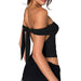 Women Clothing Sexy Solid Color Lace up Non-Slip Tube Top Backless Top-Black-Fancey Boutique