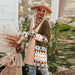 Color-brown-Shiying Ethnic Print Cardigan Knitted Coat for Women Autumn Winter Cardigan Top-Fancey Boutique
