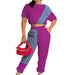 Color-Purple-Denim Casual Set Denim Combination Casual Sports Set-Fancey Boutique