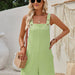 Color-Green-Summer Fresh Sweet Jumpsuit Women Sleeveless Straight Jacquard Solid Color Suspender Pants-Fancey Boutique