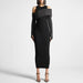 Color-Black-Autumn Elegant Slim Fit Slimming Patchwork Dress Socialite Knitted Dress for Women-Fancey Boutique