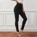 Women Clothing High Waist Stretch Solid Color Slim Fit Slimming Sports Leggings Casual Trousers-Fancey Boutique