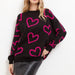 Winter Round Neck Love Contrast Color Sweater Loose Pullover Sweater-Fancey Boutique