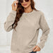 Color-Apricot-Women Clothing Corduroy Sweater Women Casual round Neck Long Sleeve Top Autumn Winter-Fancey Boutique