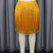 Spring Summer Sexy Tassel Hip Skirt Office Cocktail All Match Skirt Elegant Skirt-Gold-Fancey Boutique