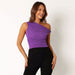 One Shoulder Sexy Vest High Grade Women Clothing Short Slimming Slim Fit Bm Top Sexy Bottoming Shirt-Deep Purple-Fancey Boutique
