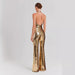 Summer High End Elegant Sequined Light Luxury Halter Jumpsuit Cocktail Host Annual Meeting Performance Dress for Women-Fancey Boutique