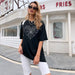 Women Clothing Casual All Matching Spider Web Printing Stylish T shirt-Fancey Boutique