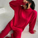 Color-Red Top-Loose Casual Sweater Top Trousers Set-Fancey Boutique