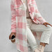 Color-Multi-2-Autumn Winter Open Buckle Collared Plush Plaid Coat Loose Office Long Cut Coat Women-Fancey Boutique