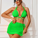 Color-fluorescent green-Special Fabric Three Piece Swimsuit Split Swimsuit Sexy Bikini-Fancey Boutique