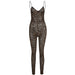 Color-Khaki-Summer Women Sexy Low Cut Sling Flocking Skinny Sheath Jumpsuit Women-Fancey Boutique