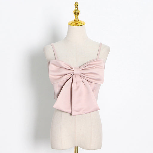3D Bowknot Autumn Fresh Sweet Solid Color Sling Trendy Bow Vest for Women-Fancey Boutique