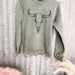 Color-Green-Ladies Cotton Cow Head Glue Printing Pullover Sweater-Fancey Boutique