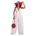 Color-White-New Solid Color Casual Loose Chiffon Women Jumpsuit-Fancey Boutique