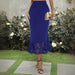 Women Clothing Elegant Knitted Sheath Hollow Out Cutout out Burnt Fishtail Skirt Midi Length Skirt-Fancey Boutique